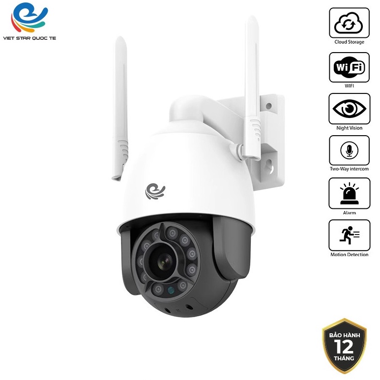 Camera wifi ngoài trời xoay 360 chống nước -Việt Star Quốc Tế YS8031, 3.0 MPx 1080Pkết n