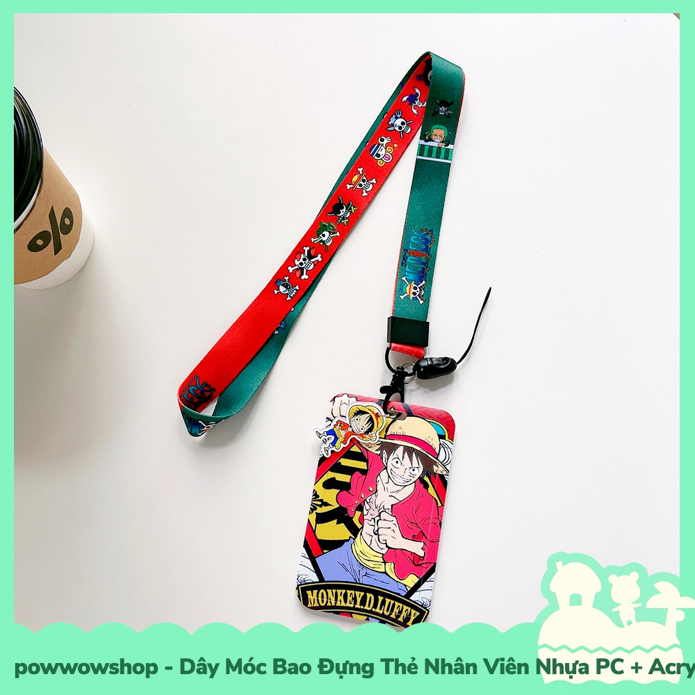 [Sẵn VN - Hỏa Tốc] Dây Móc Bao Đựng Thẻ Nhân Viên Nhựa PC + Acrylic Phong Cách Anime Manga One Piece