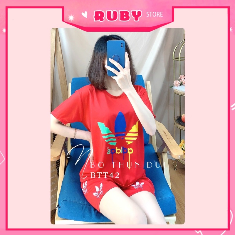 Set bộ nữ mặc nhà ❤️ Đồ bộ đùi thể thao chất thun mềm mịn Free Size Dưới 47KG ❤️ Rubystorevn