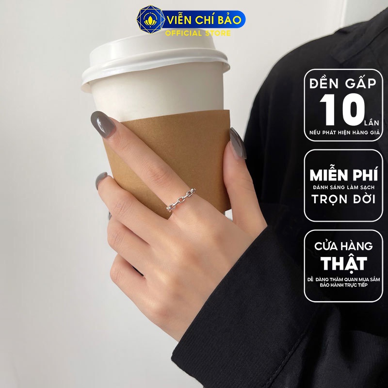Nhẫn tay bạc nữ đan classic chất liệu bạc 925 thời trang phụ kiện trang sức nữ thương hiệu Viễn Chí Bảo N000564