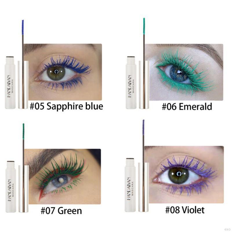 Mascara chải lông mi dạng lỏng 12 màu sắc tùy chọn lâu trôi chống thấm nước không bị nhòe