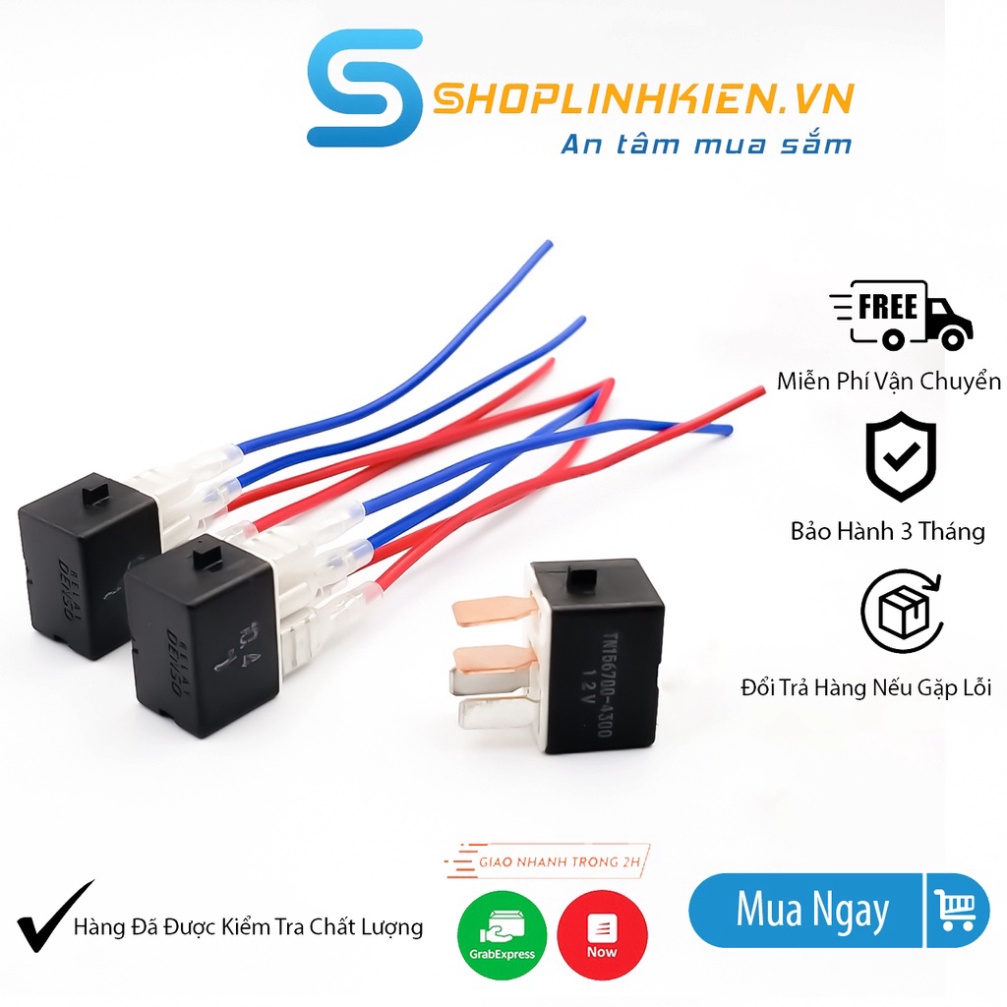 Relay 12V40A 4 Chân DENSO TN156700-4300 Kèm Dây Có Sẵn Đầu Cos Rơ le 12V Rơ le chuyển mạch Rờ Le 4 Dây COS Nối