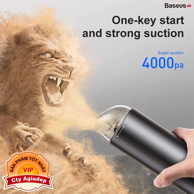 Máy hút bụi mini cầm tay, bỏ túi Baseus pin sạc siêu mạnh, siêu xịn 4000Pa đạt chuẩn chất lượng châu âu chính hãng