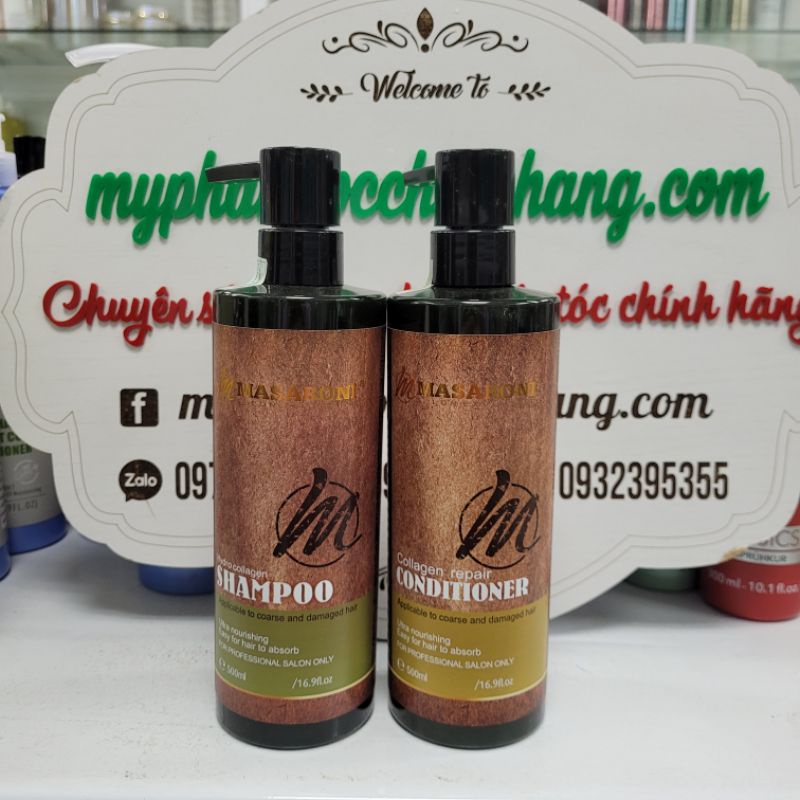 DẦU GỘI VÀ XẢ MASARONI RICH BIOTIN COLLAGEN 500ml