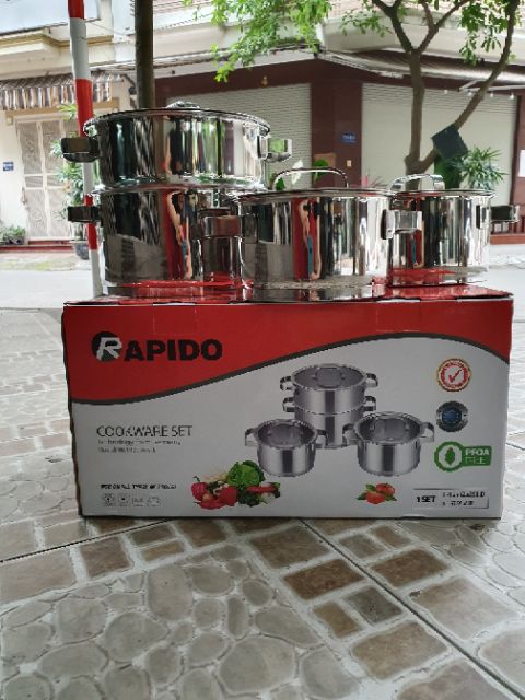 Bộ 3 nồi Rapido - Inox cao cấp 304 - dùng cho bếp từ và mọi loại bếp ( SALE)