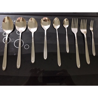 thìa,dĩa inox tem xanh