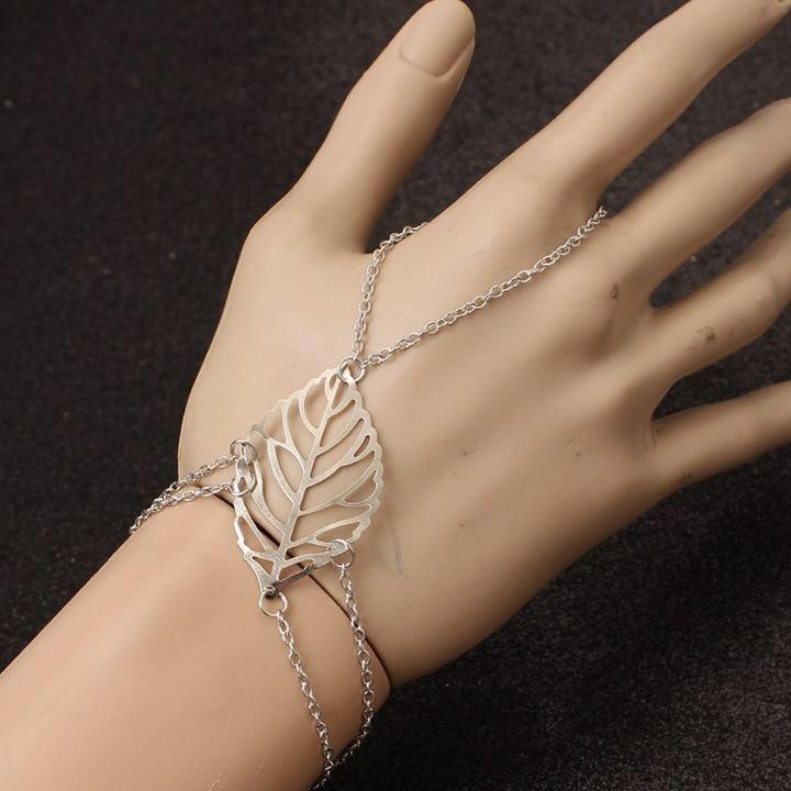 Vòng tay LÁ NỐI XÍCH NGÓN TAY Lắc tay thời trang sang chảnh