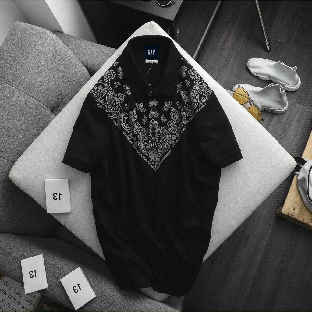 (Size lớn > 100kg) Áo polo nam hoa văn sang trọng GAP004  - Cotton cá sấu, form suông POLOMAN | BigBuy360 - bigbuy360.vn