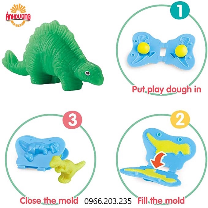 Đất Nặn Khủng Long Kèm Khuôn - Đồ Chơi Sáng Tạo Cho Bé