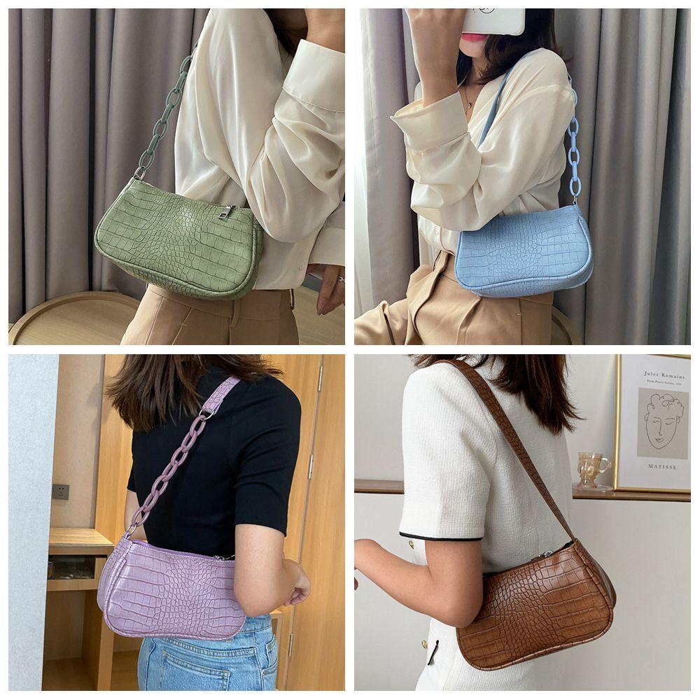 UUMIR Túi Đeo Vai Mini Họa Tiết Da Cá Sấu Màu Sắc Retro