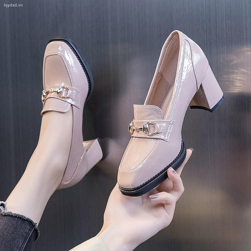 Giày Da Đế Dày Màu Trơn Thời Trang Thu Đông 2020 Cho Nữ | BigBuy360 - bigbuy360.vn