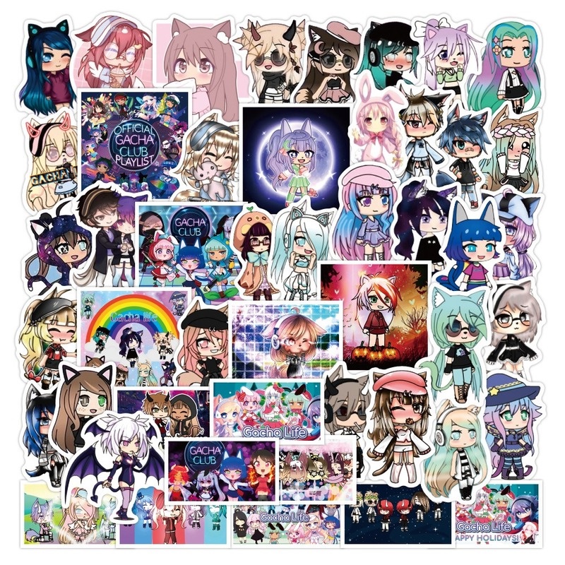 Gacha Life Sticker 50 Cái / bộ Trò Chơi Chống Thấm Nước Dán Decal Cho Đồ Chơi