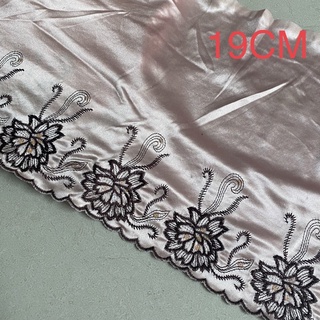 Ren thêu trang trí ,chất liệu thun, size 16cm và 19cm (1 mét )