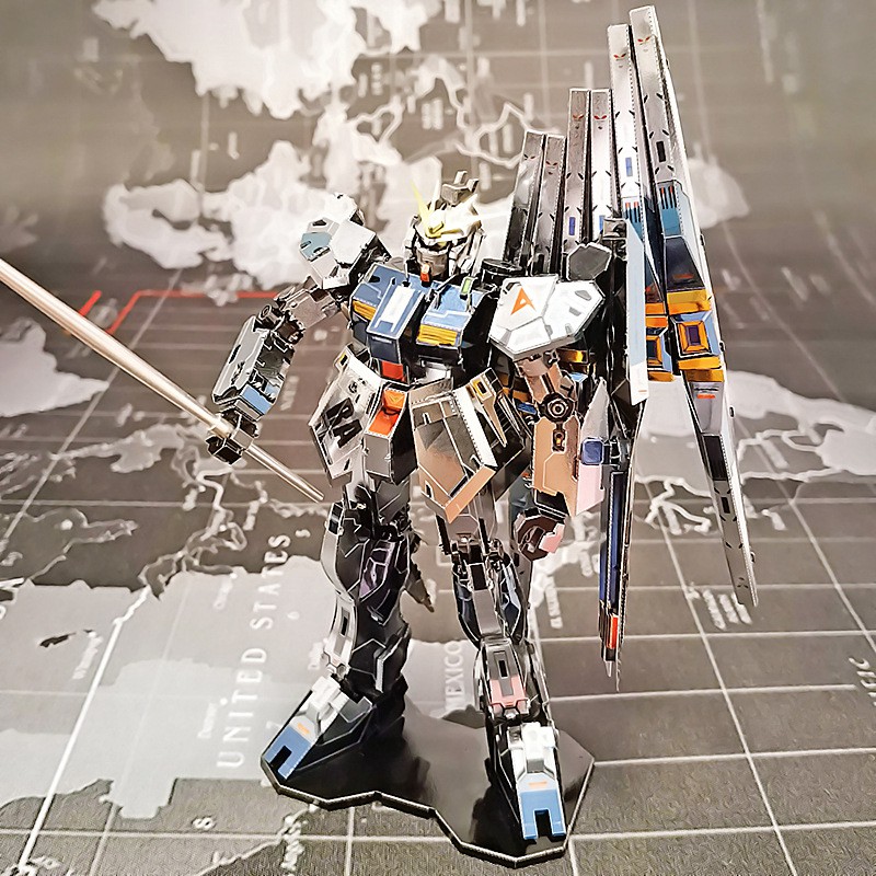 Mô Hình Lắp Ghép 3d kim loại gundam RX-93 bản màu