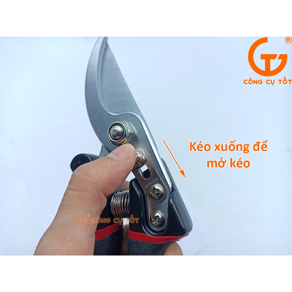 Kéo cắt cành CÁN NHUNG 205mm có ốc chống bửa to để cắt cành cứng