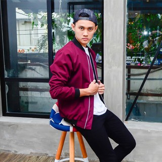 Áo khoác kaki bomber 2 lớp màu đỏ