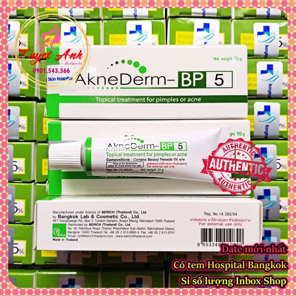 [Auth-Date mới] Aknederm Benzoyl Peroxide [10g] - Kem giảm mụn bọc, sưng, mủ