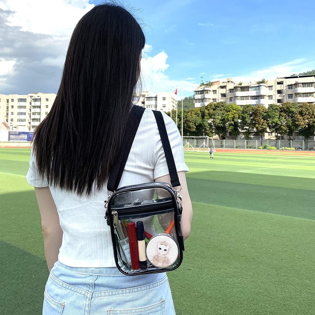 Túi Xách Nhựa PVC Trong Suốt Chống Thấm Nước Kích Thước 20 X 15 X 4.6cm