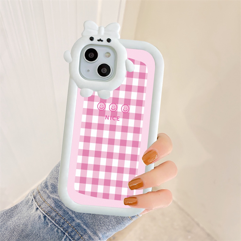 Ốp lưng iphone nơ camera hình vuông nice caro 6/6splus/7/7plus/8/8plus/x/xs/11/12/13/pro/max/plus/promax-SALE SỐC B5-31