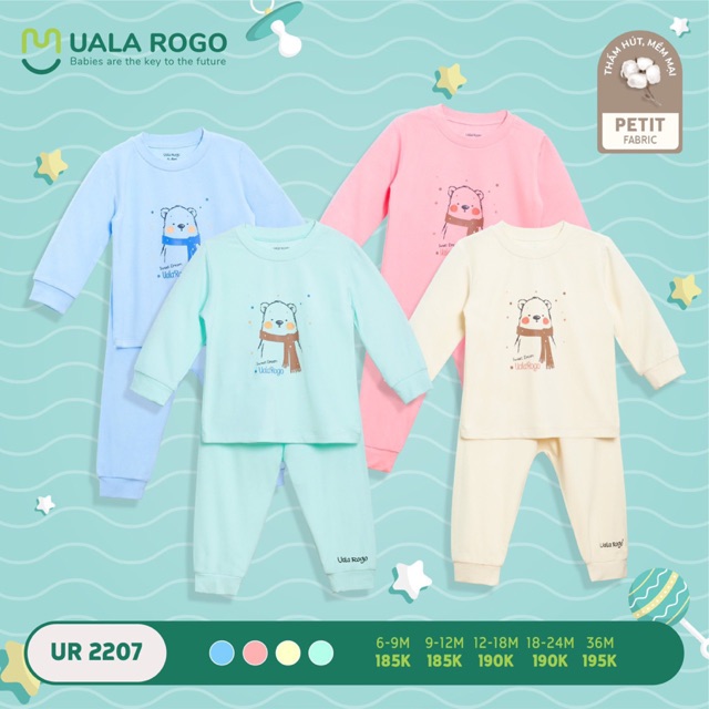 UALAROGO BỘ DÀI TAY CHUI ĐẦU HÌNH GẤU PETIT UR2207