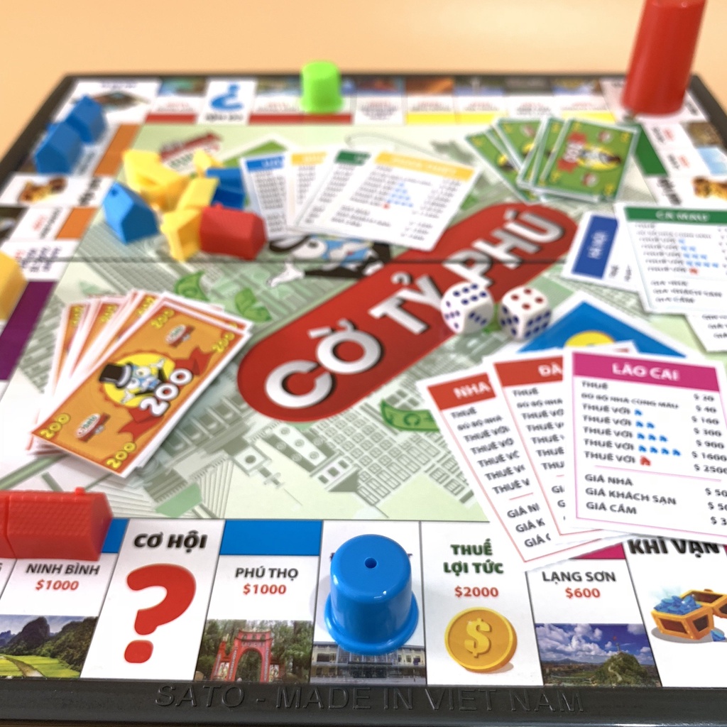 Đồ Chơi Board Game Cờ Tỷ Phú SATO Thử Thách Làm Giàu, Phiên Bản Các Địa Danh Việt Nam
