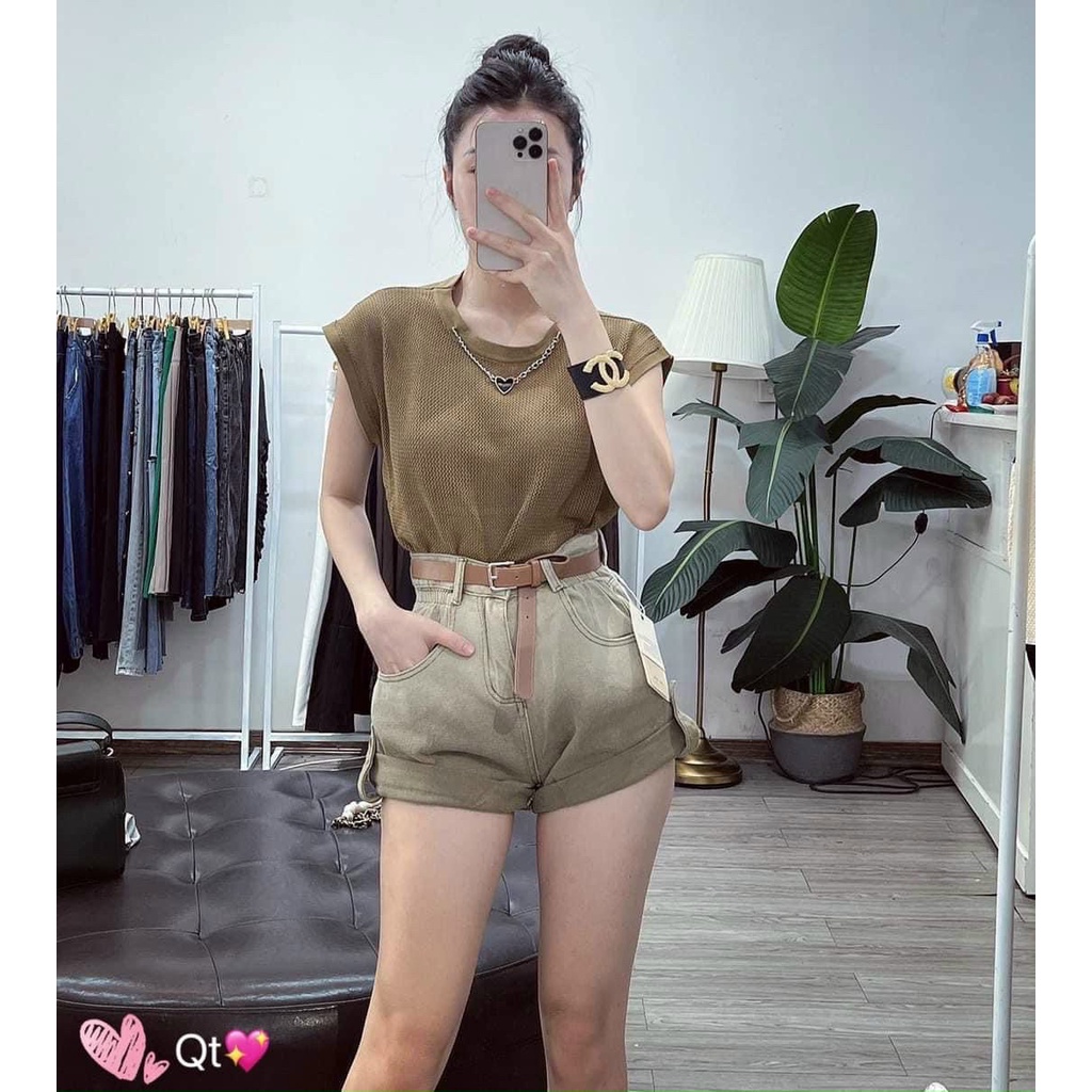 Áo Len Lưới Kèm Xích Hình Tim Ms 553