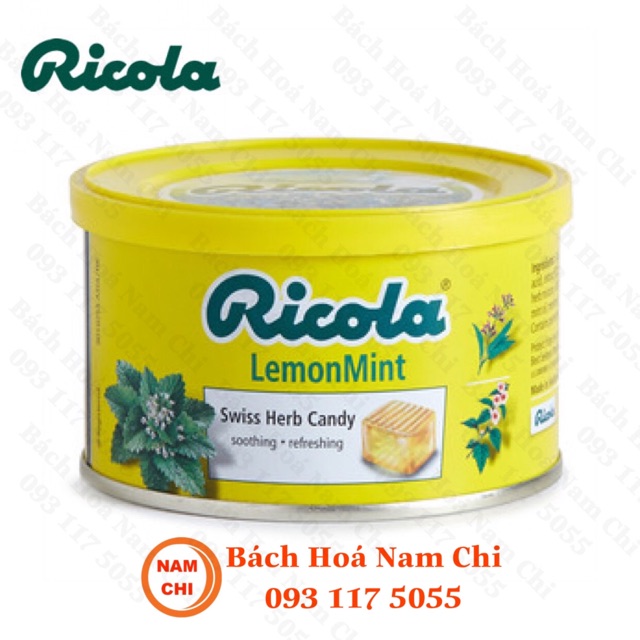 Kẹo Ngậm Thảo Mộc Ricola Lemonmint Hộp Thiếc 100g