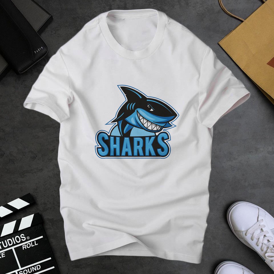 Áo Phông Nam Nữ Shark In Hình Cá Mập kỹ thuật số sắc nét ,chất vải cotton dày dặn co giãn tốt | ur sport