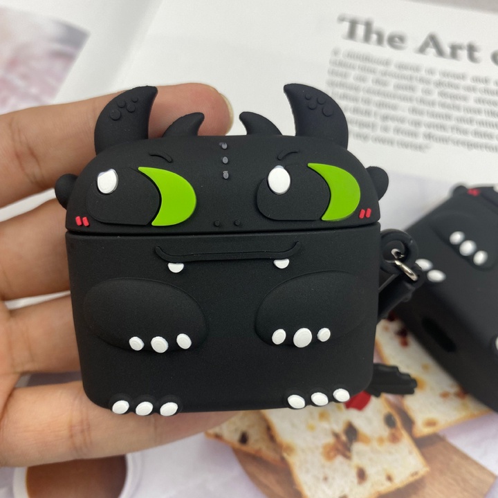 Ốp Airpods 1/2/3/Pro Rồng Night Fury, Case Airpods rồng răng sún dễ thương - Mã TSN387