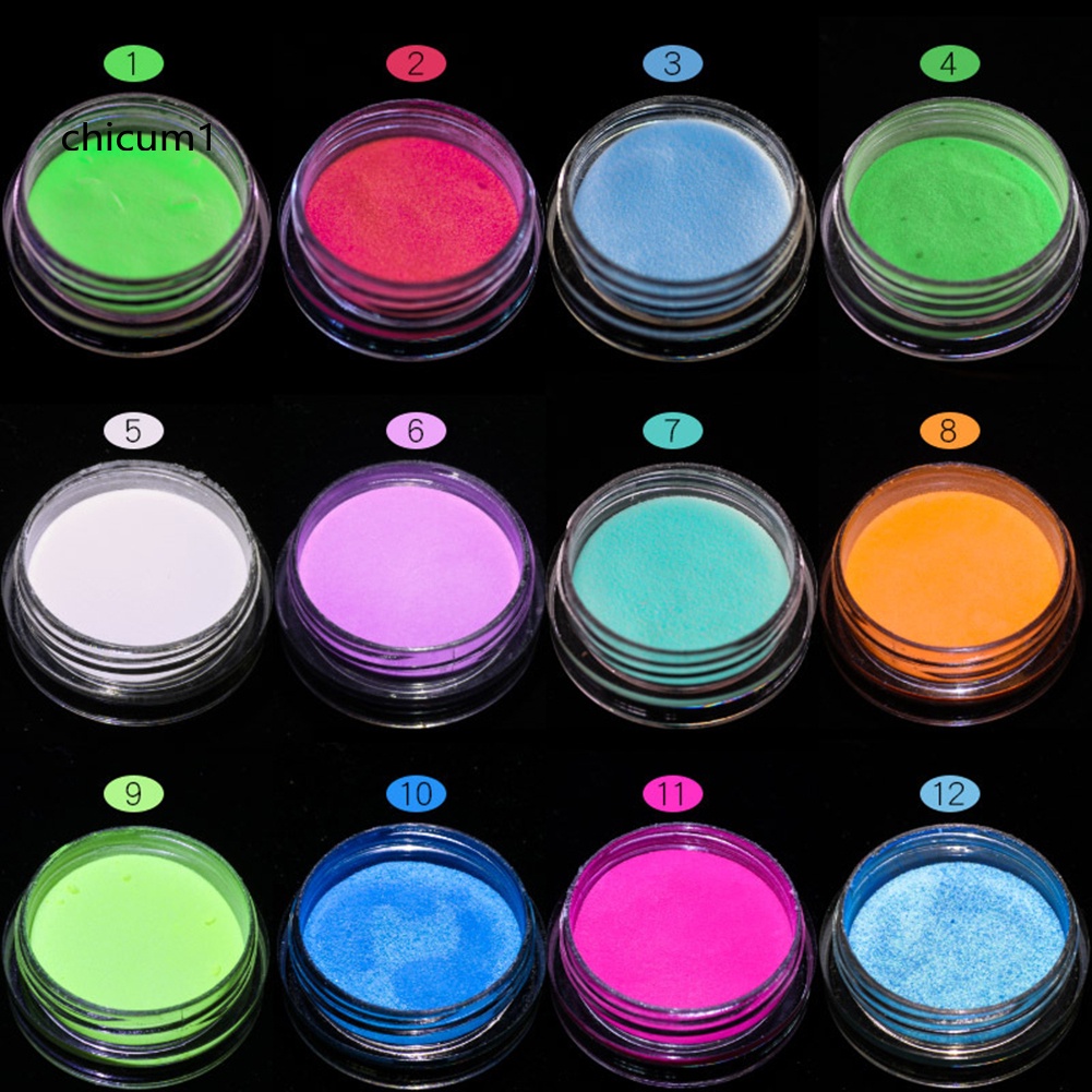 [Hàng mới về] Bột kim tuyến dạ quang lấp lánh trang trí móng tay chx2g