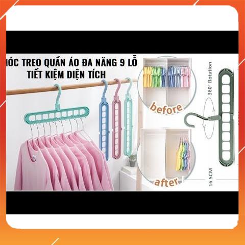 [CHÍNH HÃNG] MÓC 9 LỖ TREO QUẦN ÁO TIỆN LỢI CHO TỦ QUẦN ÁO GỌN GÀNG (hàng có sẵn tại Chishop01)