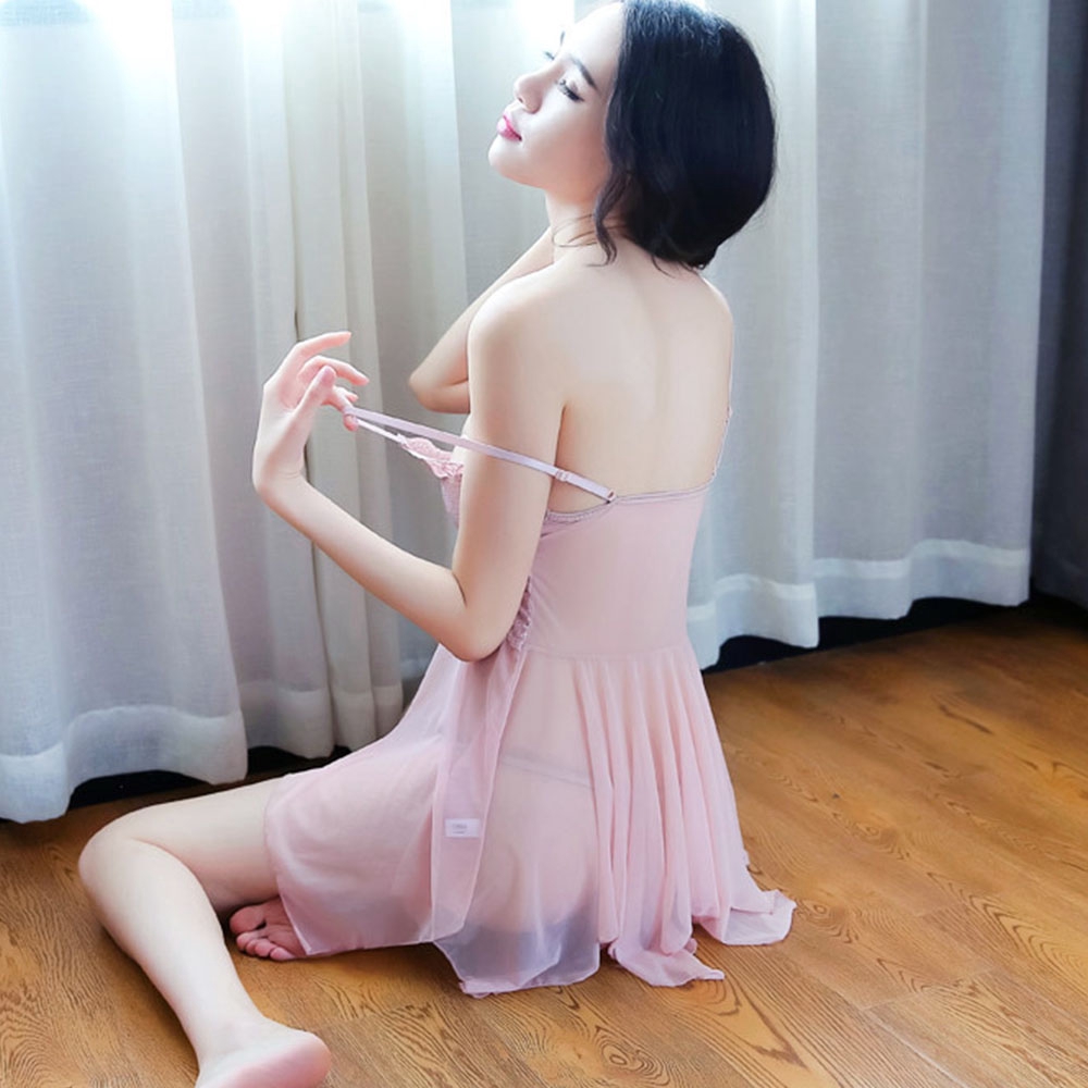 Áo ngủ hai dây xuyên thấu quyến rũ cho nữ