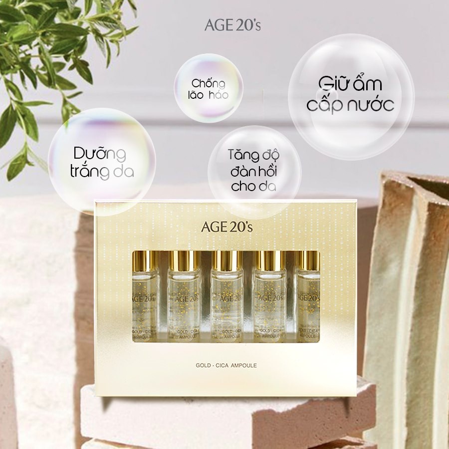 Set Tinh Chất Dưỡng Da Age 20's Gold Cica Ampoule  10ml x 5c
