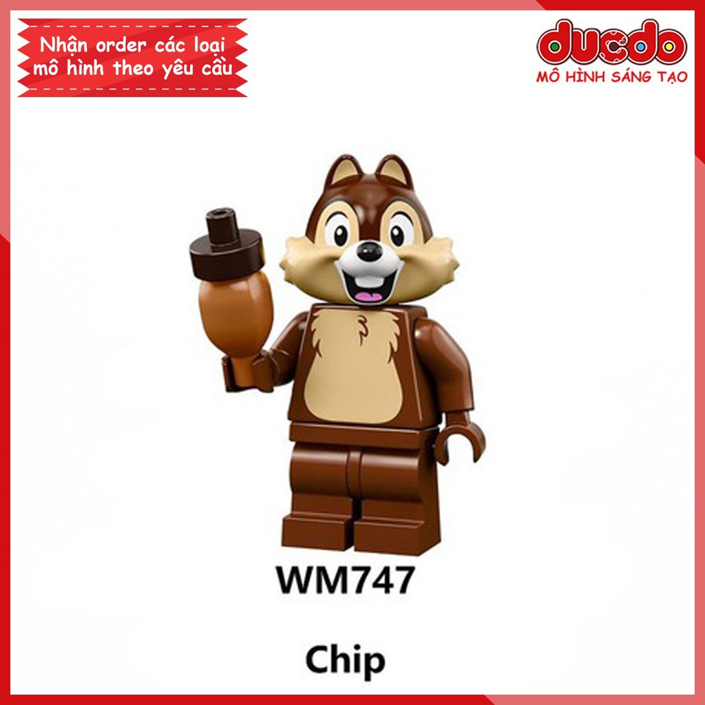 Minifigures các nhân vật Mickey, Duck, Chip, Dale - Đồ Chơi Lắp Ghép Xếp Hình Mô hình Mini WM6066