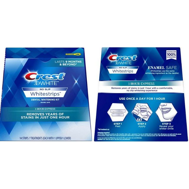 Miếng dán trắng răng 1 Hour Express Whitestrips