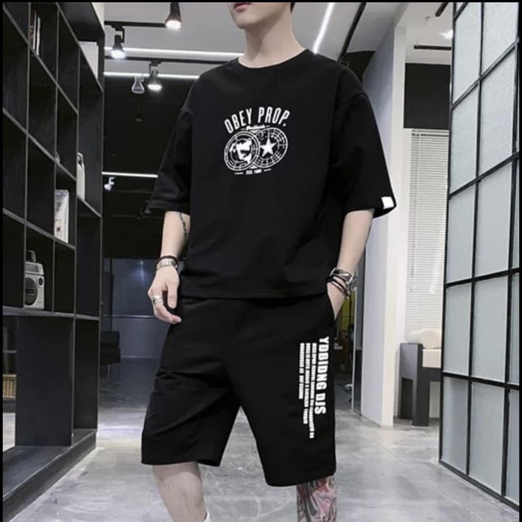 Bộ đồ mặc nhà,bộ cộc tay OBEY PROP,quần áo tập gym chất thun cotton-ANPAZA | BigBuy360 - bigbuy360.vn