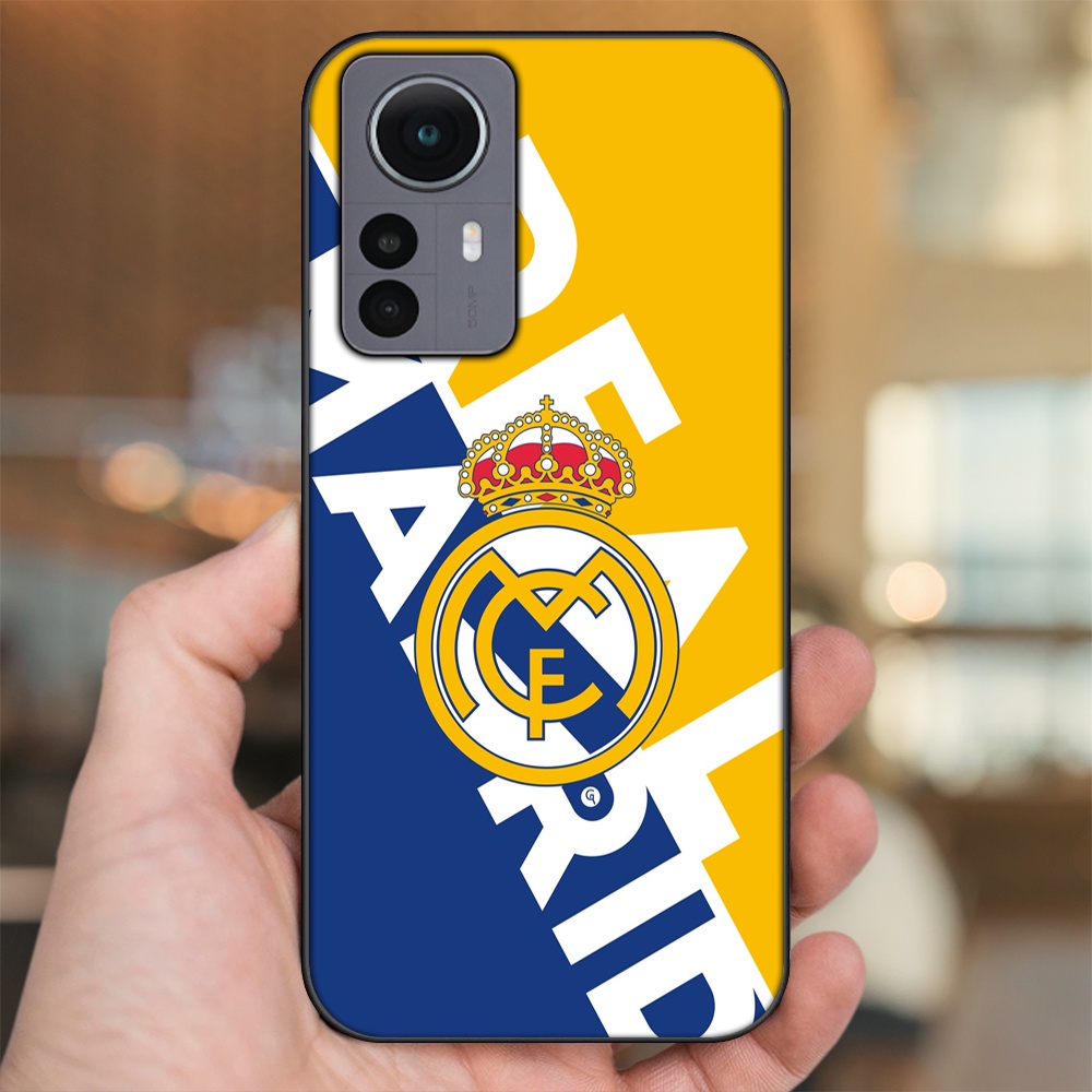 Ốp lưng Xiaomi 12 viền đen in hình Real Madrid