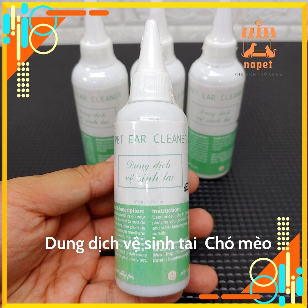 Dung dịch vệ sinh tai Chó Mèo 100ml Pet Ear Cleaner - Làm sạch tai Chó Mèo