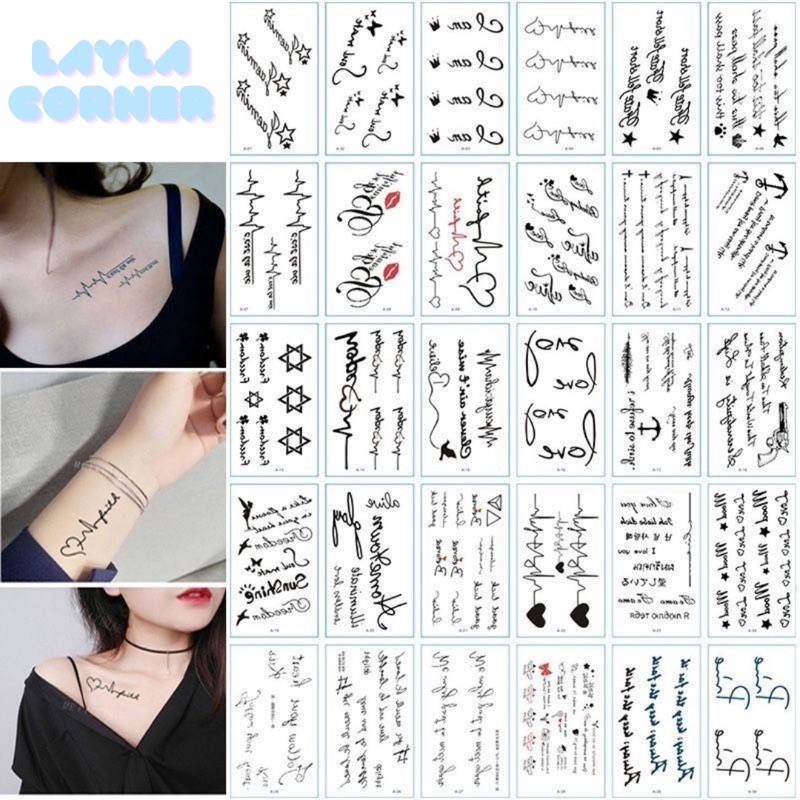 Magic Tattoo Hình xăm kháng nước sử dụng tạm thời in dòng chữ tiếng anh nhỏ kéo dài 15 ngày Hình Xăm Dán Tạm Thời Chống Nước 6cm x 10cm Có Thể Chuyển Đổi Trong 15 Ngày