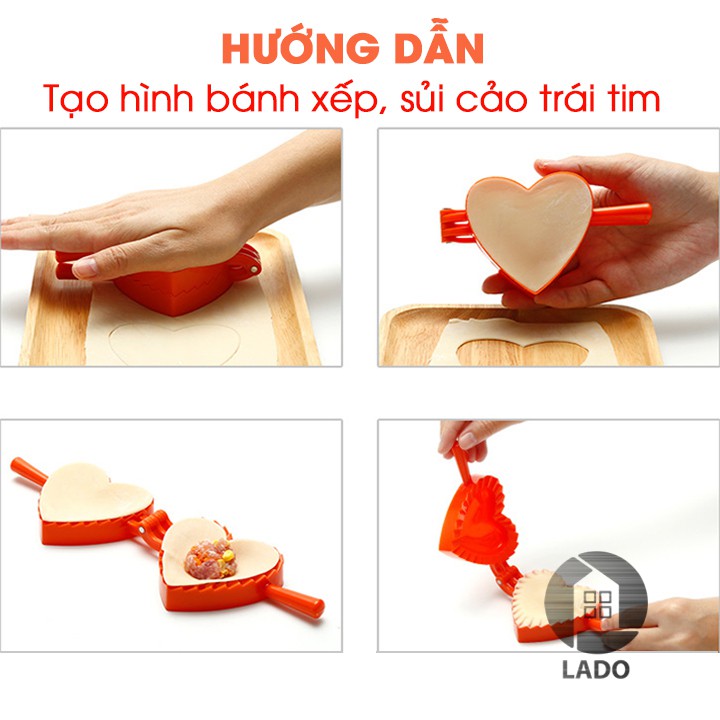 Khuôn làm bánh xếp, sủi cảo, quai vạc nhựa cao cấp hình trái tim