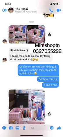 Kệ đựng mỹ phẩm chống bụi MAX PLUS hello kitty 35cm