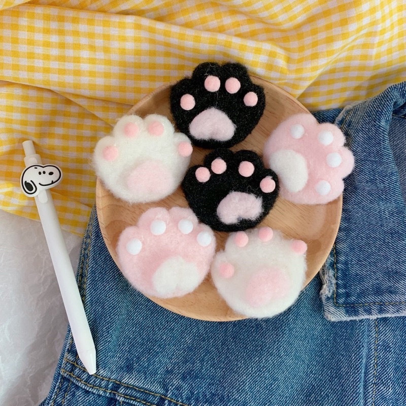 Kẹp tóc bông hình chân cún màu sắc ngọt ngào dễ thương phong cách Hàn Quốc
