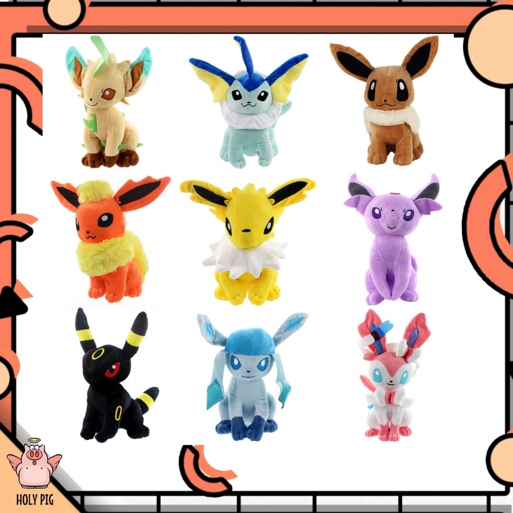 Gấu bông Eevee 9 hệ tiến hóa Glaceon, Leafeon, Umbreon, Espeon, Jolteon, Vaporeon, Sylveon, Falreon