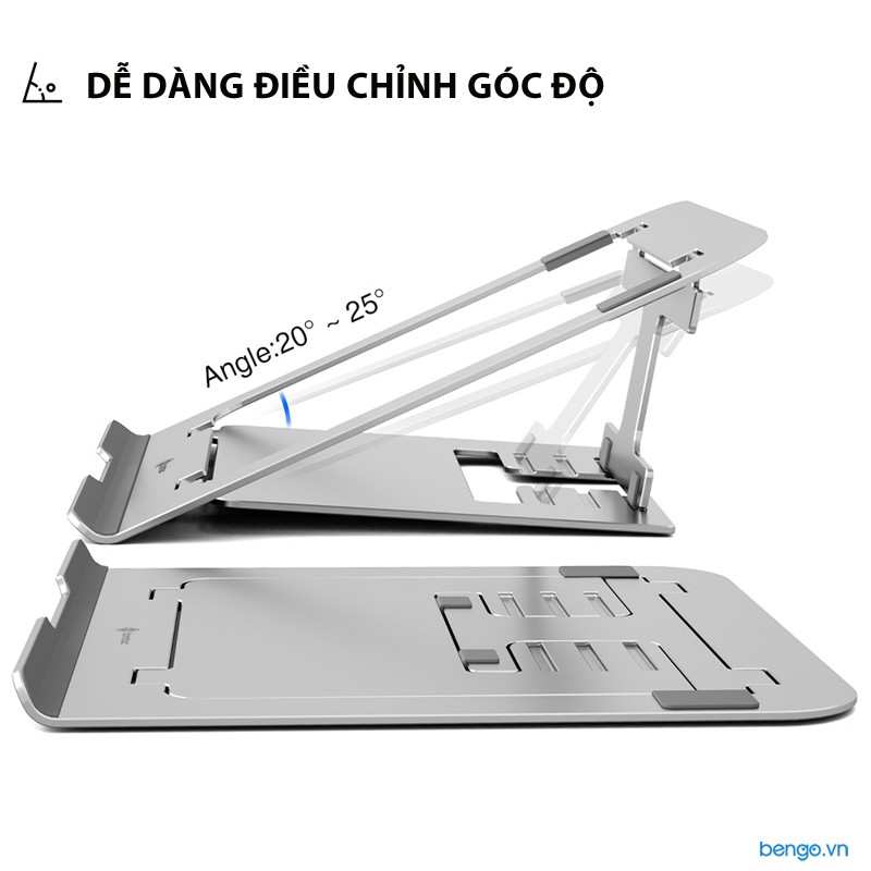 Đế dựng Laptop, MacBoook Air/Pro, Dell XPS, Surface Laptop TOMTOC nhôm cao cấp - B4-002