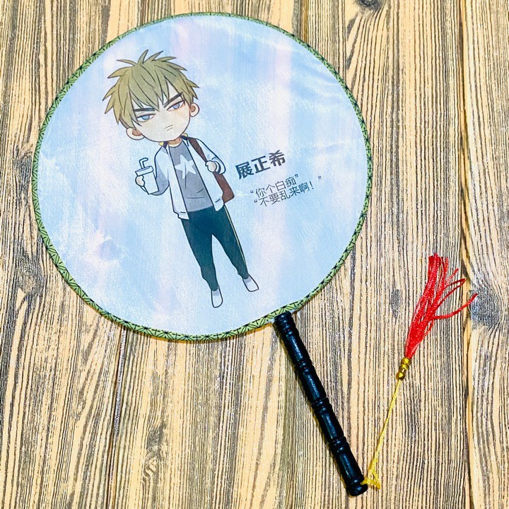 Quạt tròn 19 days OLD XIAN TANJIU phong cách cổ trang quạt cầm tay cổ trang cổ điển cosplay in hình anime chibi