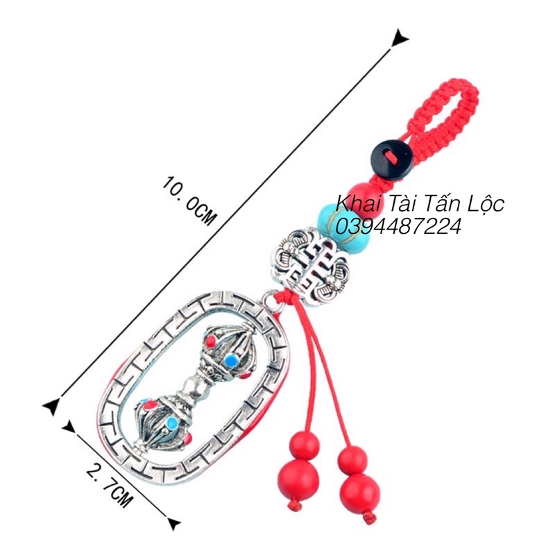 Móc khoá chày kim cang bình an pháp khí Mật Tông Tây Tạng