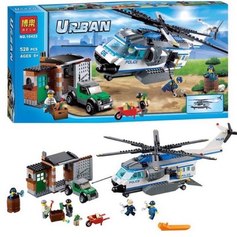 Đồ Chơi Lắp Ráp Lego Máy Bay Helicopter 10423 : Lắp ráp xếp hình trực thăng giám sát 528 mảnh ghép