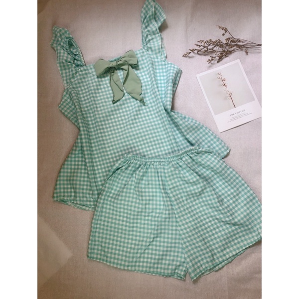 ❤Deal 29k❤️  Bộ hai dây cánh tiên kẻ caro nơ ngực, kèm ảnh thật | BigBuy360 - bigbuy360.vn