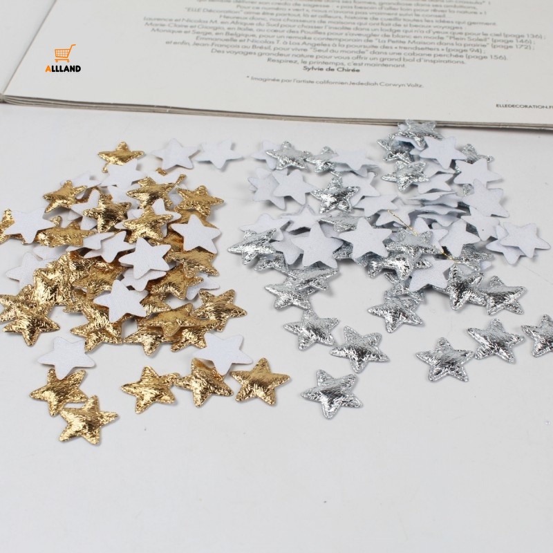 100 Ngôi sao năm cánh mạ vàng 20mm dùng để trang trí tiệc giáng sinh