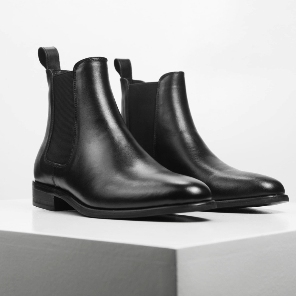 Giày thời trang nam Chelsea Boots chất liệu da bò nguyên tấm đế cao su đúc nhiệt độn 3.5cm | BigBuy360 - bigbuy360.vn